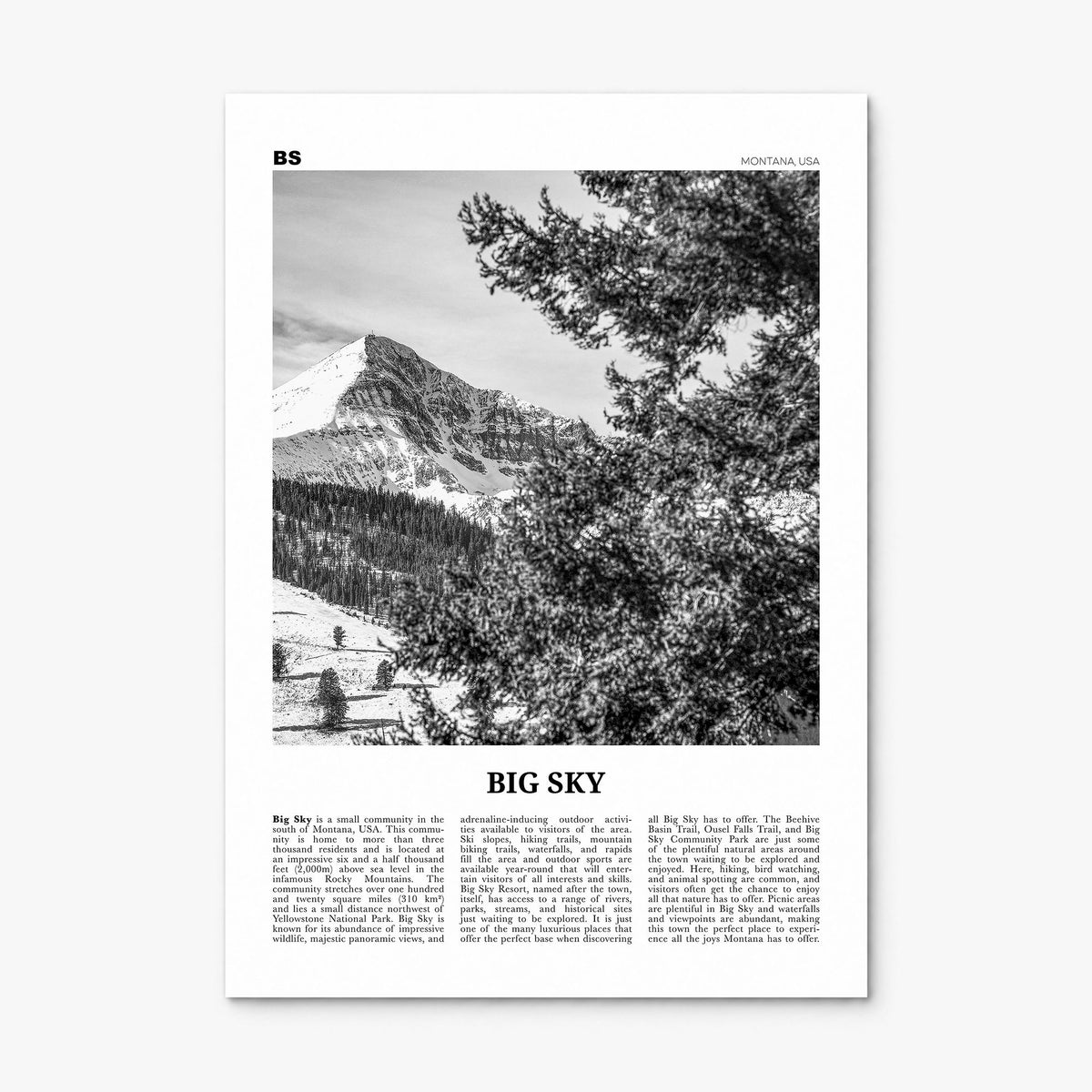 Big Sky Newspaper Poster, print only (unframed)