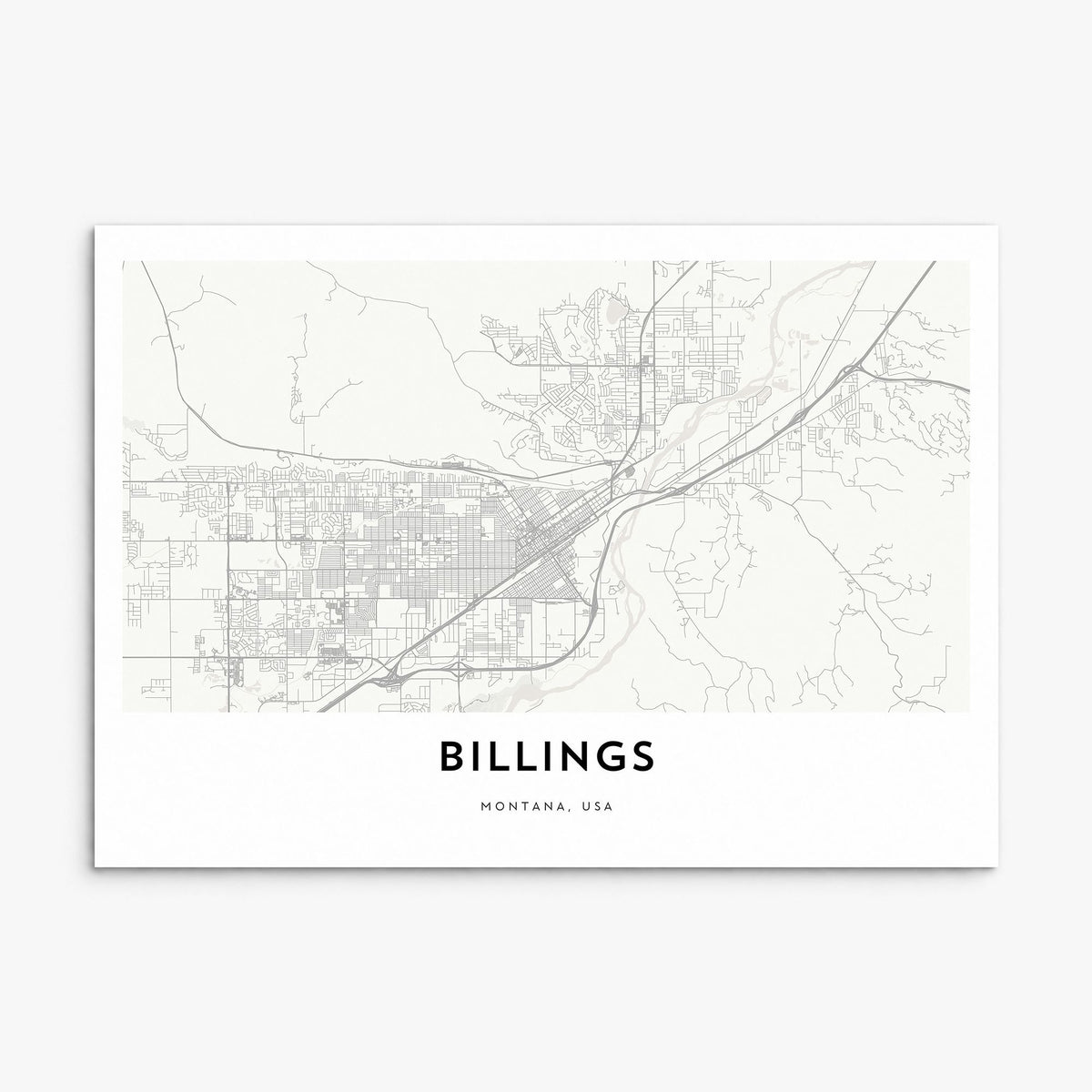 Billings Map Poster, print only (unframed)