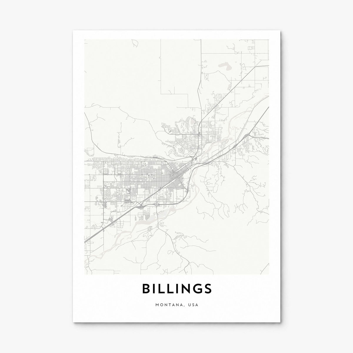 Billings Map Poster, print only (unframed)
