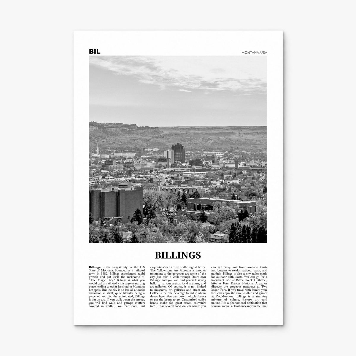 Billings Newspaper Poster, print only (unframed)