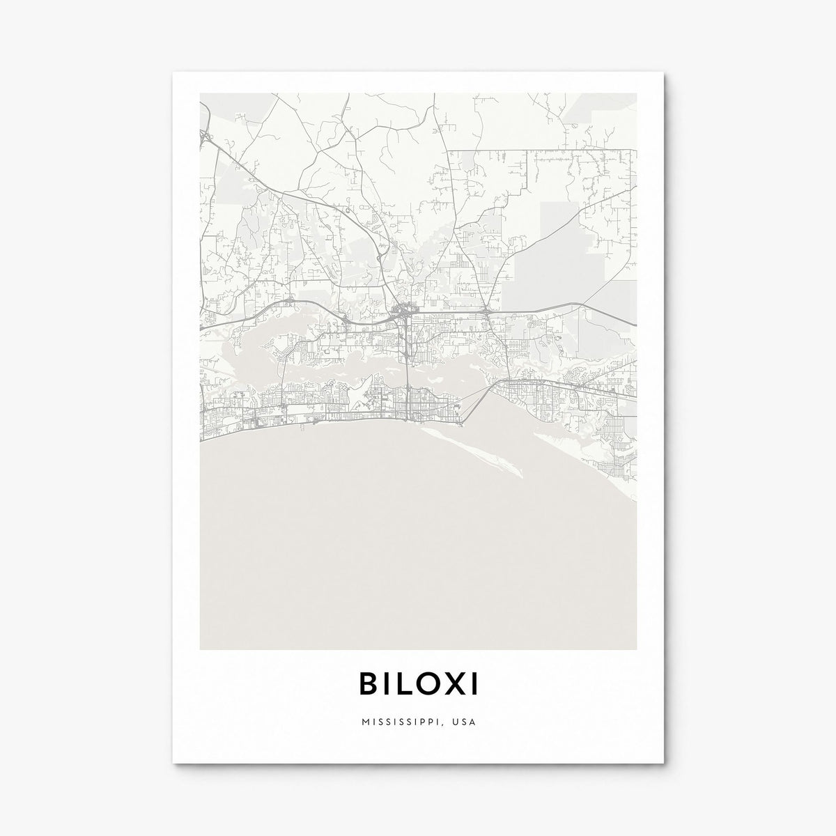 Biloxi Map Poster, print only (unframed)