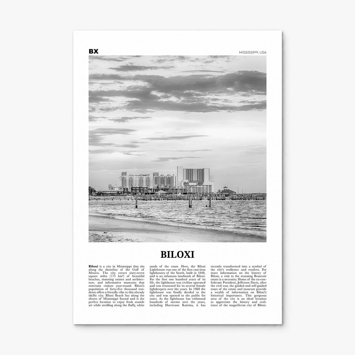 Biloxi Newspaper Poster, print only (unframed)
