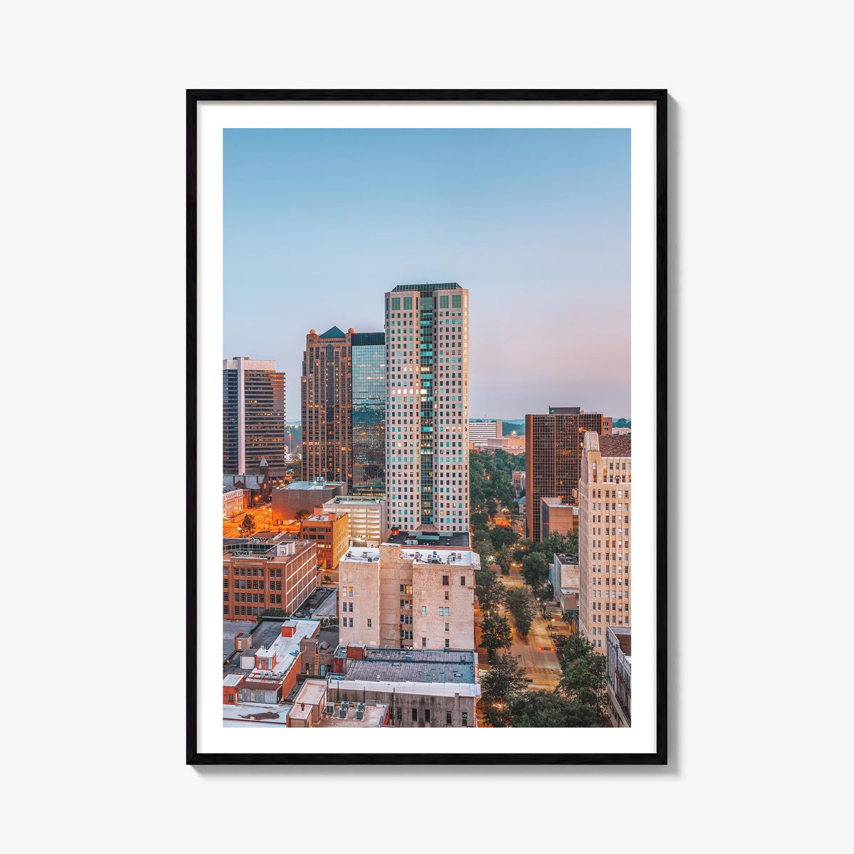 Birmingham, Alabama colorful photo poster of Alabama, USA – vertical wall art, unframed print shown in interior mockup
