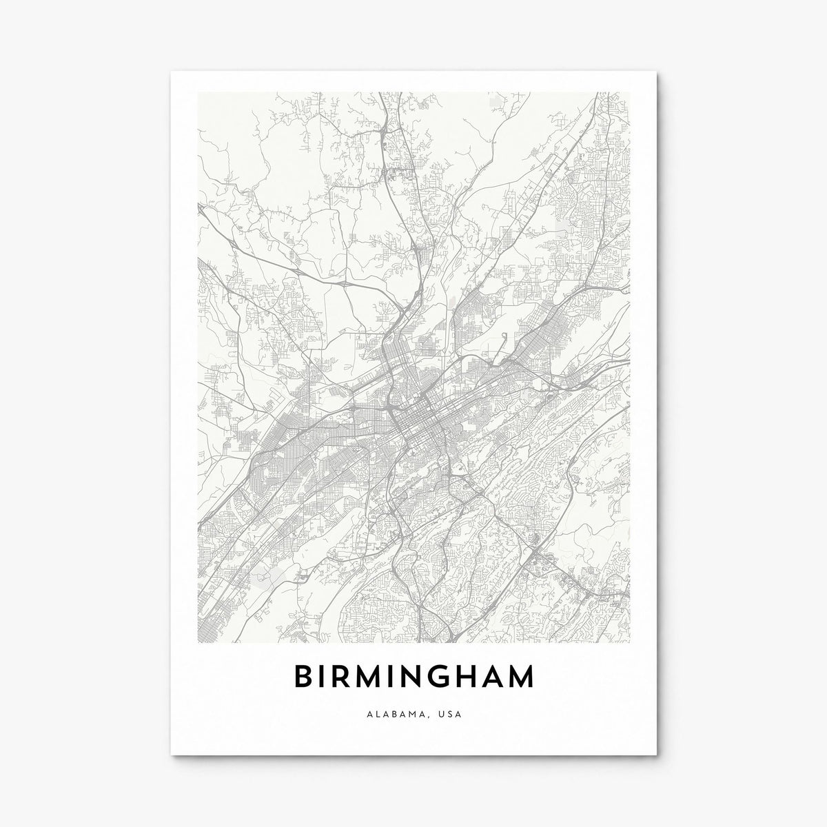 Birmingham, Alabama Map Poster, print only (unframed)