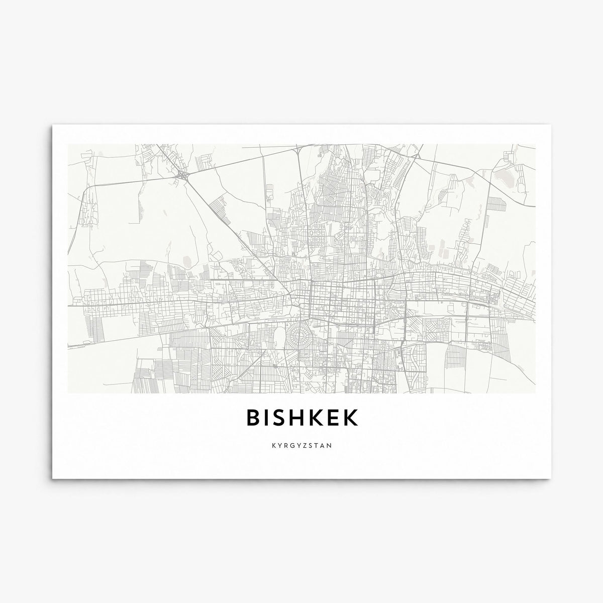 Bishkek Map Poster, print only (unframed)