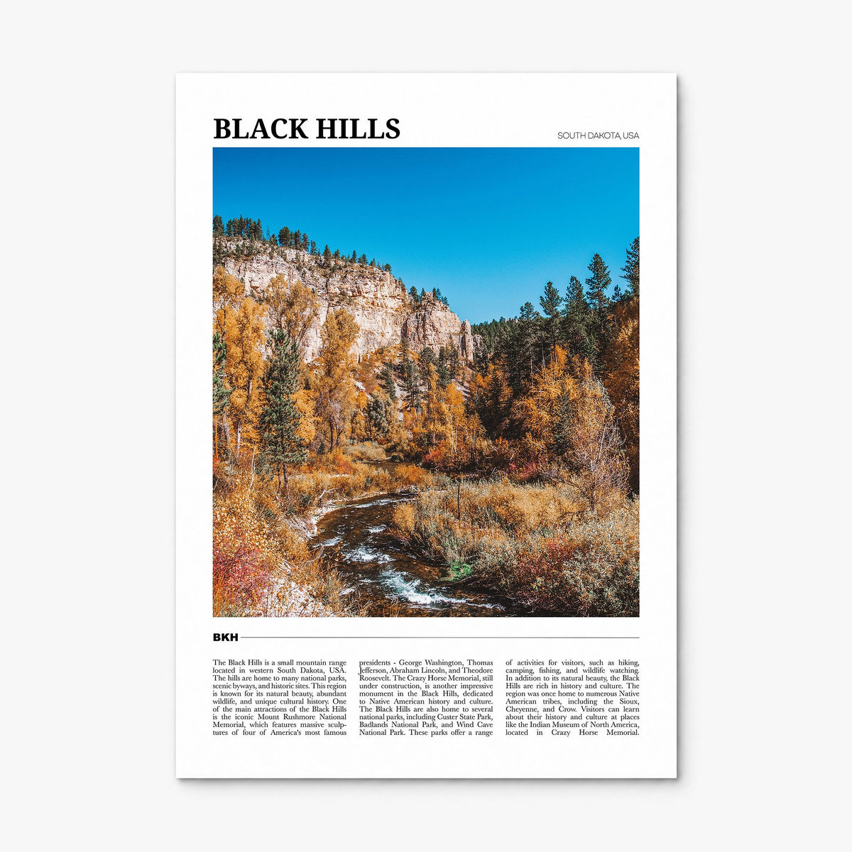 Black Hills Travel Poster, print only (unframed)