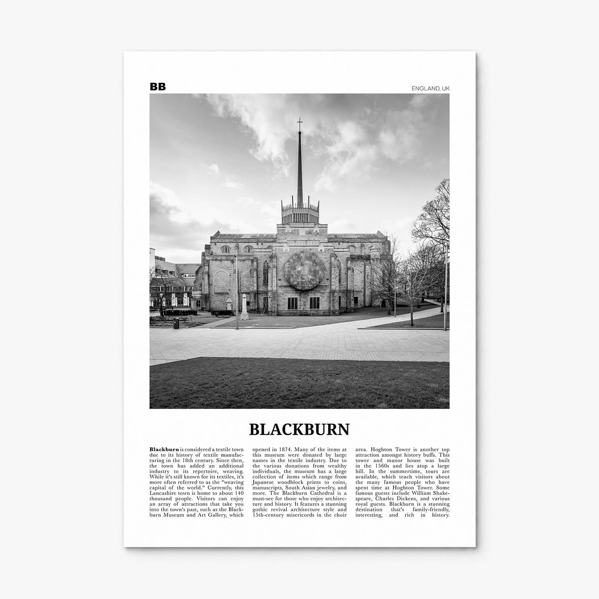Blackburn Newspaper Poster, print only (unframed)