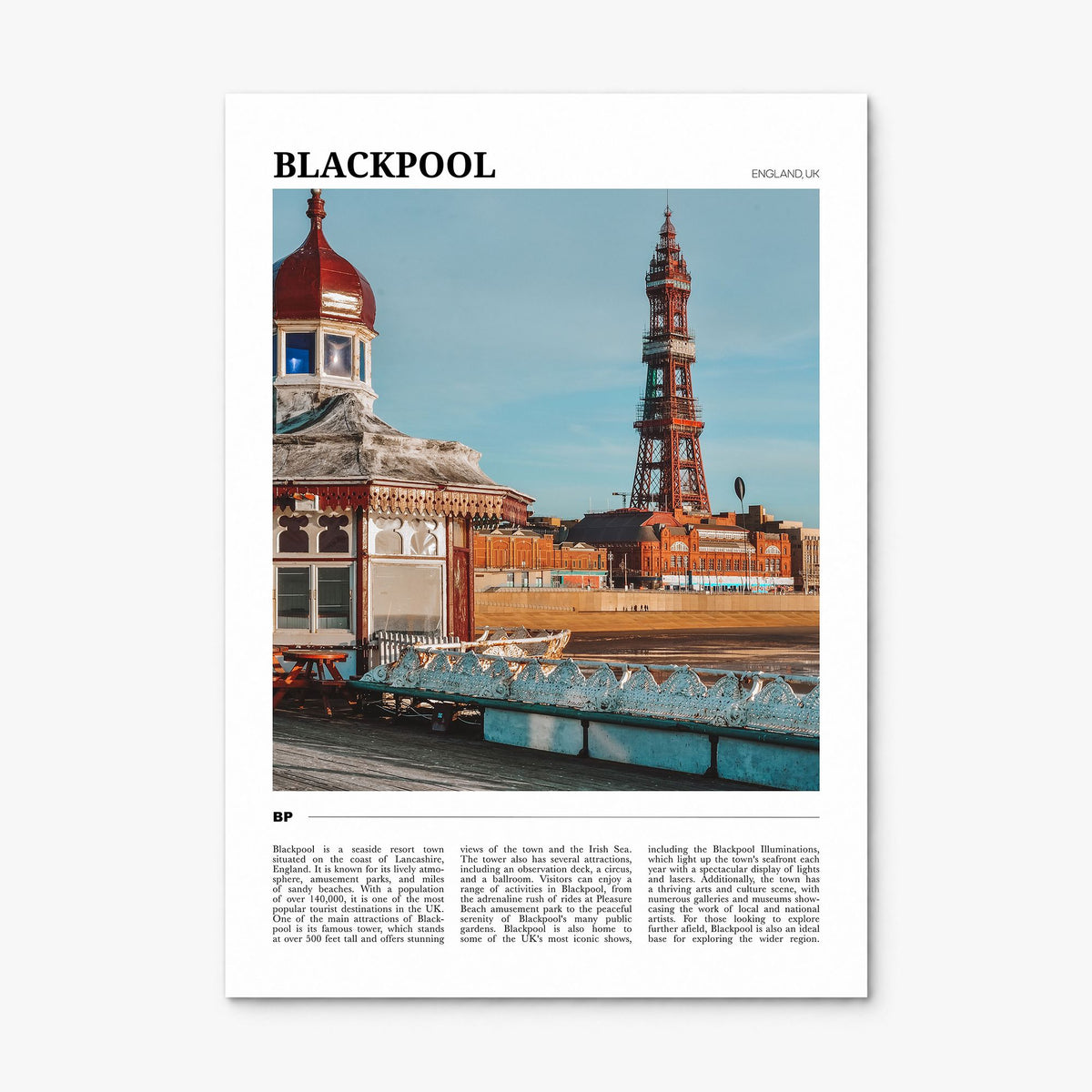 Blackpool Travel Poster, print only (unframed)