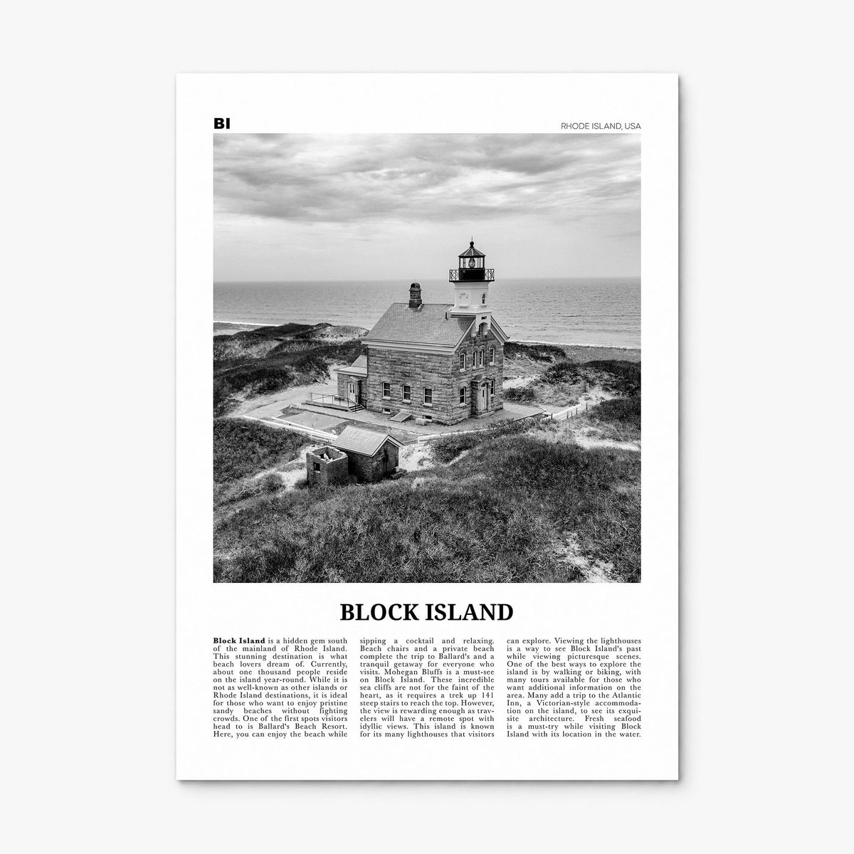 Block Island Newspaper Poster, print only (unframed)