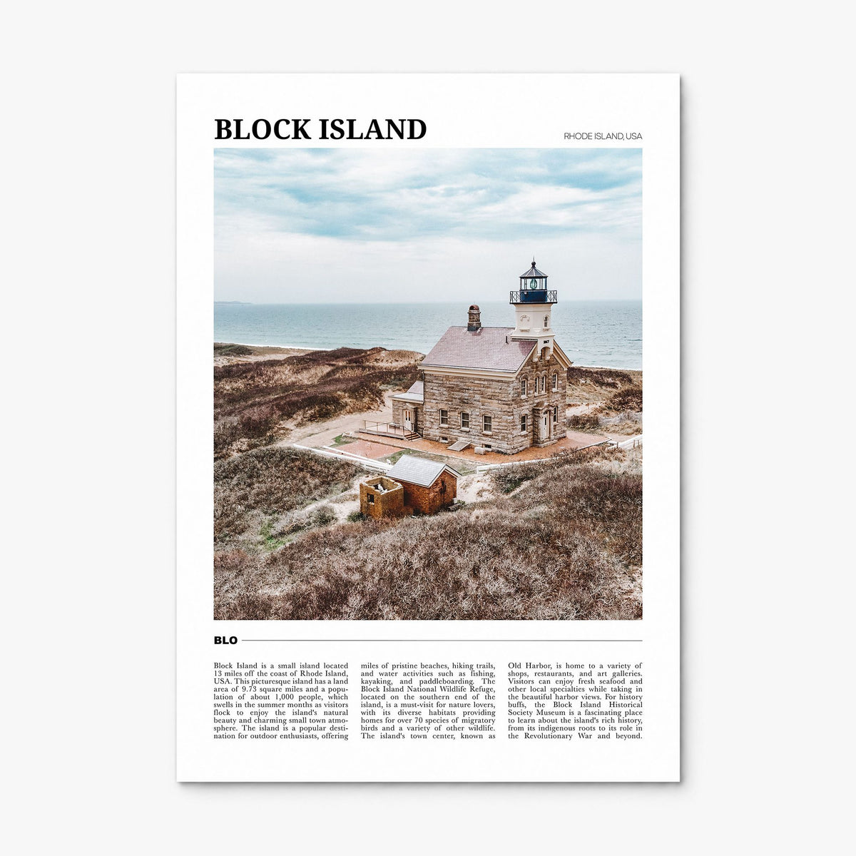 Block Island Travel Poster, print only (unframed)