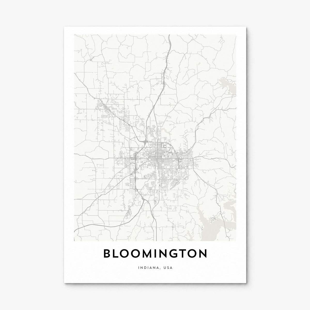 Bloomington Map Poster, print only (unframed)