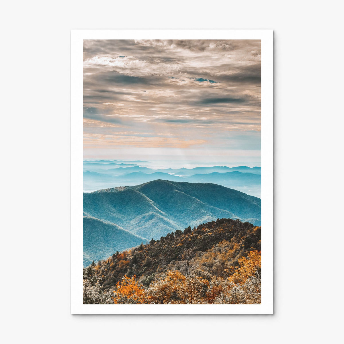 Blue Ridge Mountains Photo Poster, print only (unframed), white border
