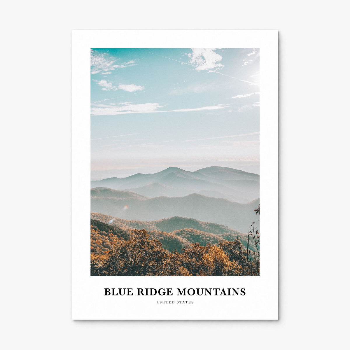 Blue Ridge Mountains Classic Poster, print only (unframed)