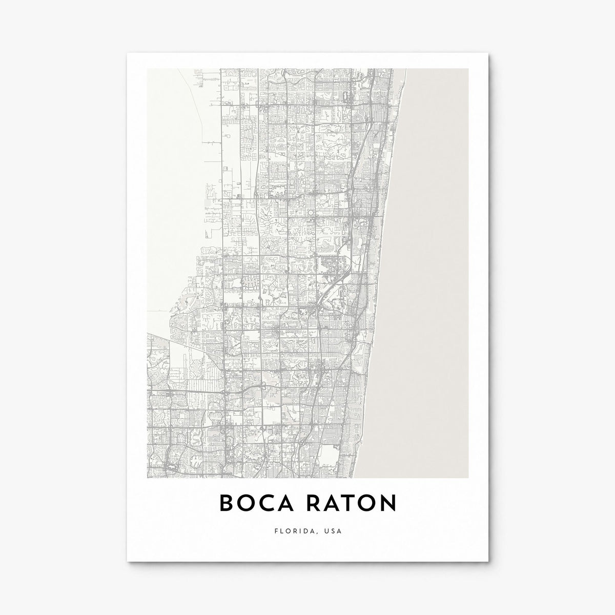 Boca Raton Map Poster, print only (unframed)