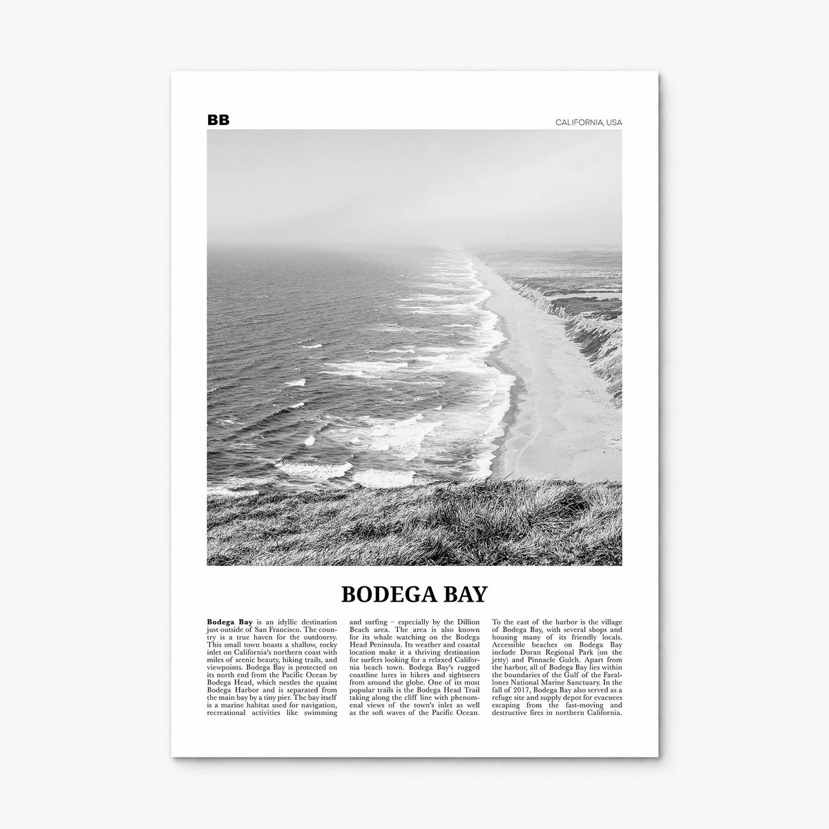 Bodega Bay Newspaper Poster, print only (unframed)