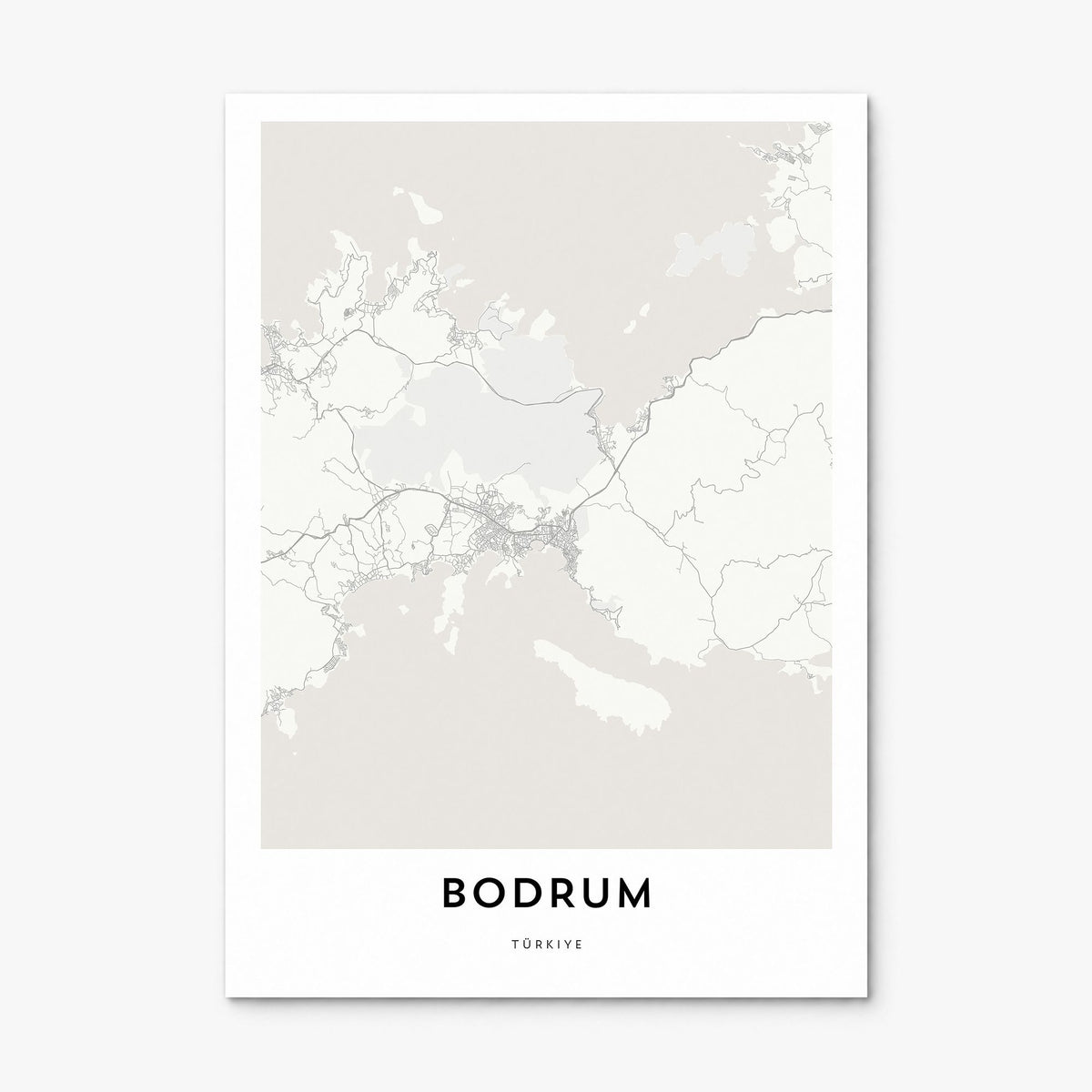 Bodrum Map Poster, print only (unframed)