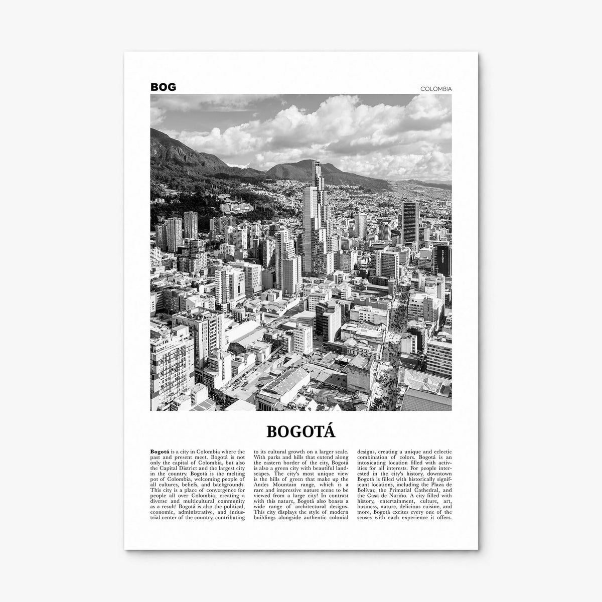 Bogotá Newspaper No 1 Poster, print only (unframed)