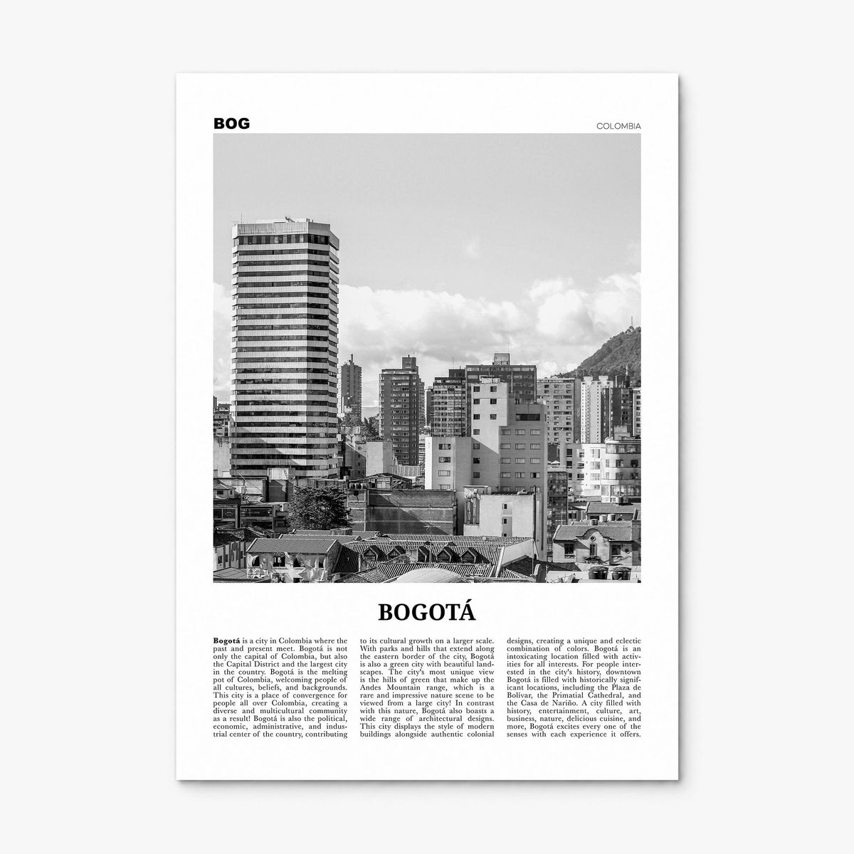 Bogotá Newspaper No 2 Poster, print only (unframed)