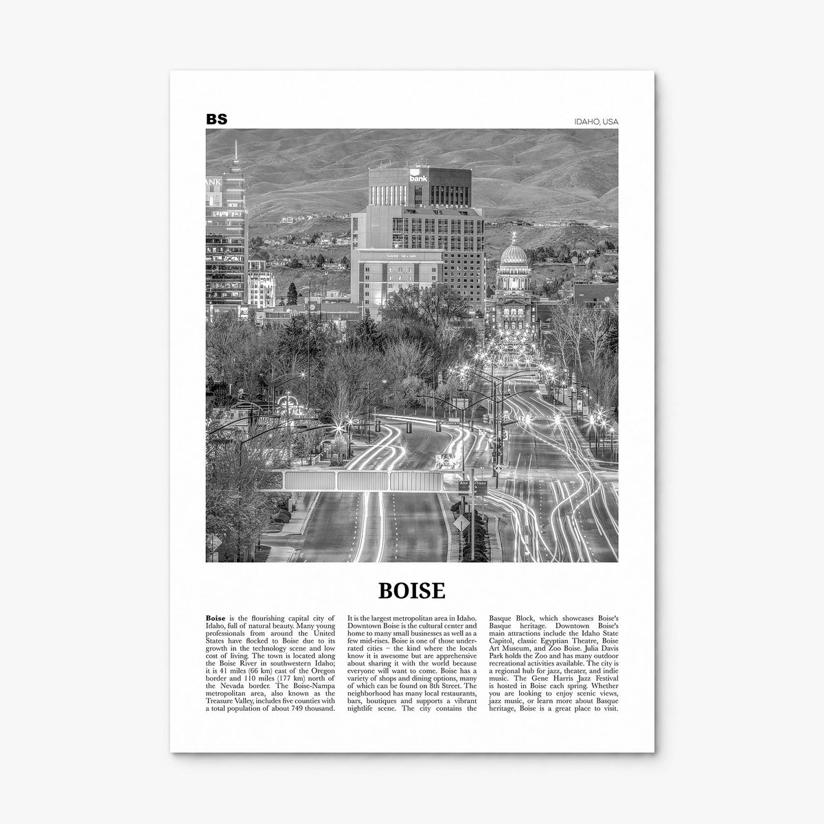 Boise Newspaper No 2 Poster, print only (unframed)