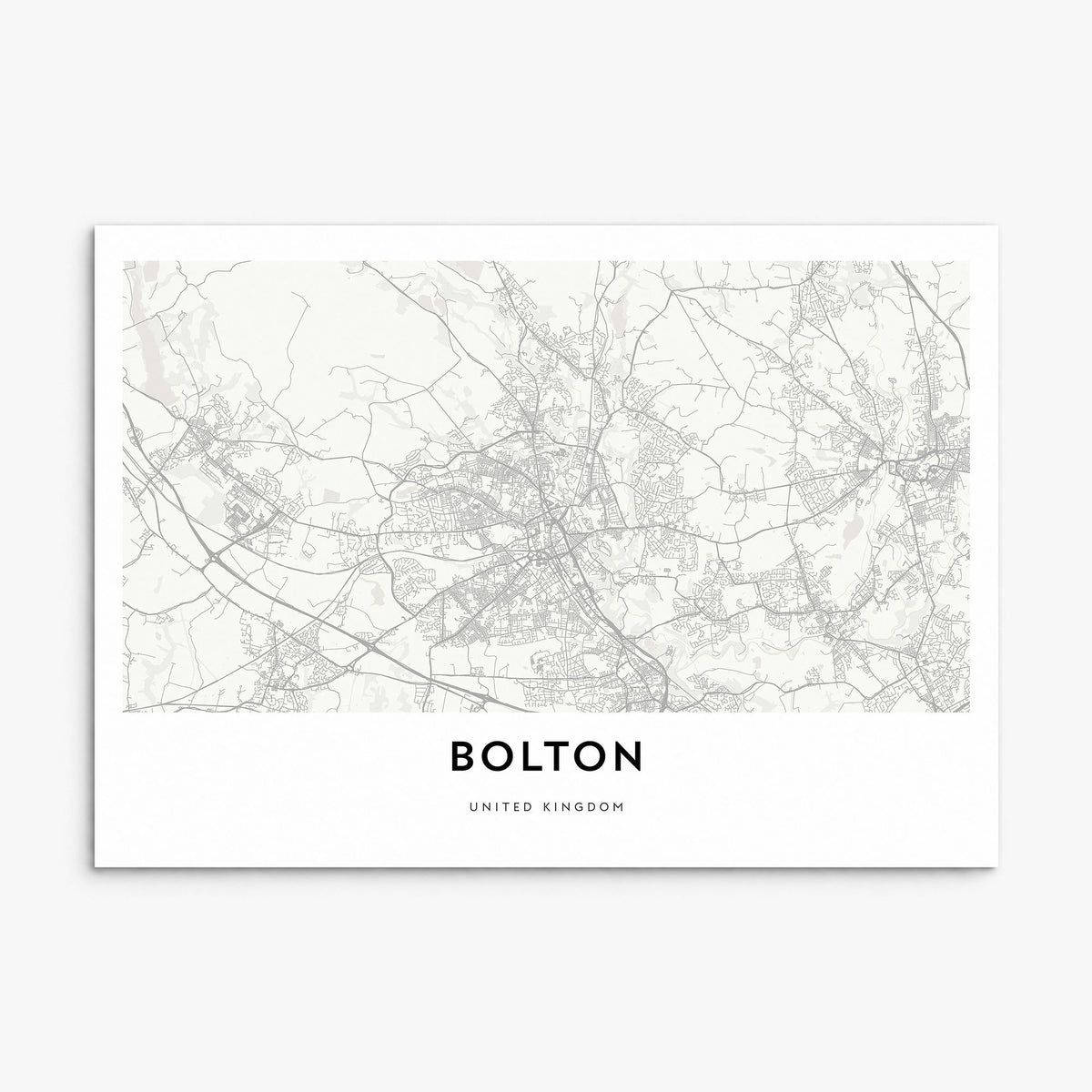 Bolton Map Poster, print only (unframed)