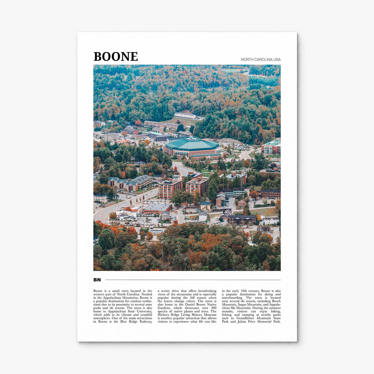 Boone Travel Poster, print only (unframed)