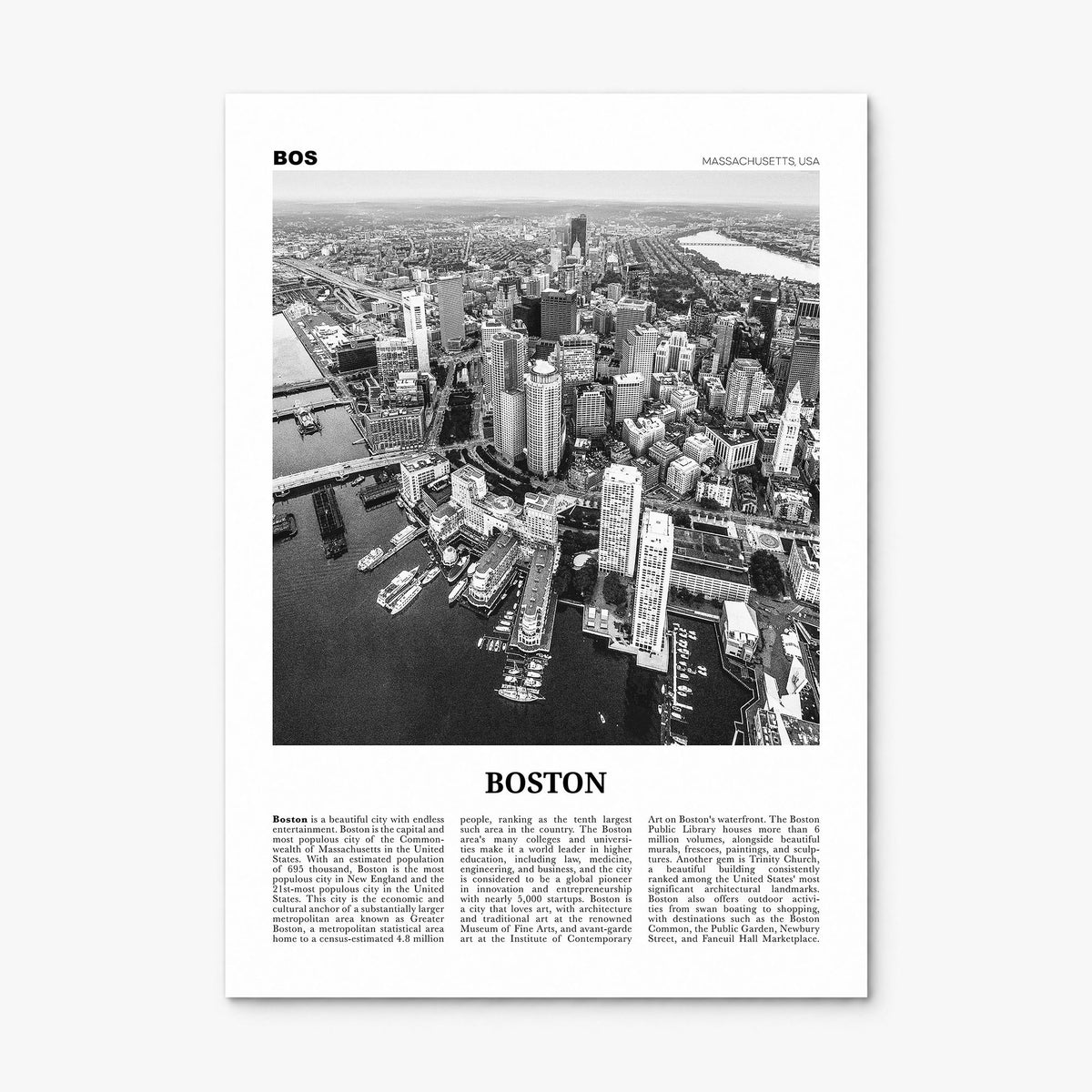 Boston Newspaper No 1 Poster, print only (unframed)