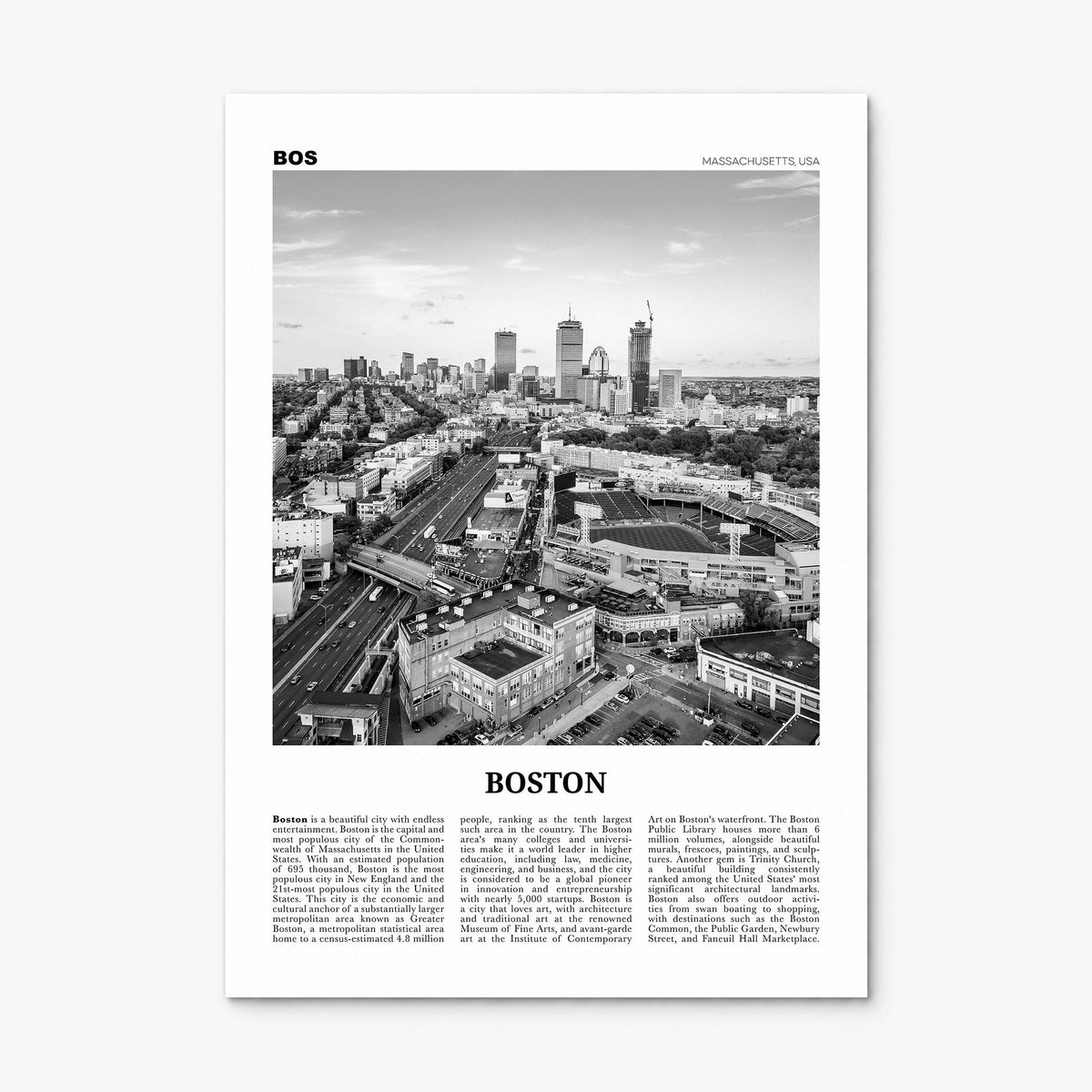 Boston Newspaper No 3 Poster, print only (unframed)