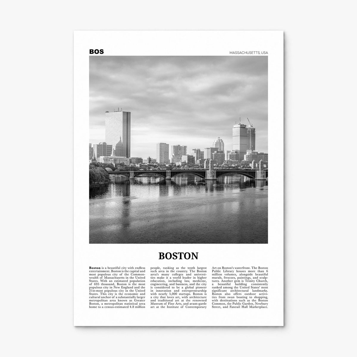 Boston Newspaper No 5 Poster, print only (unframed)