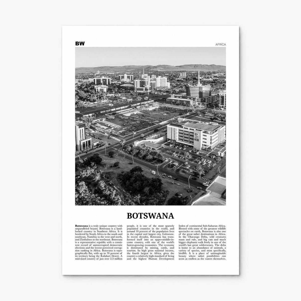 Botswana Newspaper Poster, print only (unframed)