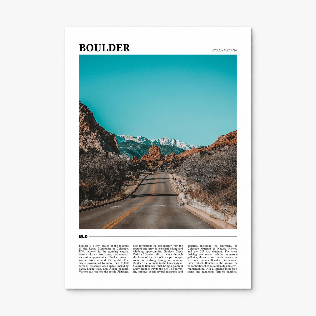 Boulder Travel No 3 Poster, print only (unframed)