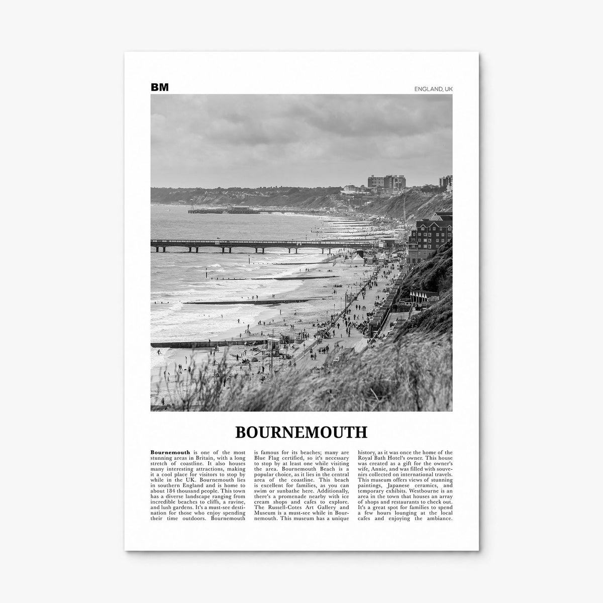 Bournemouth Newspaper Poster, print only (unframed)
