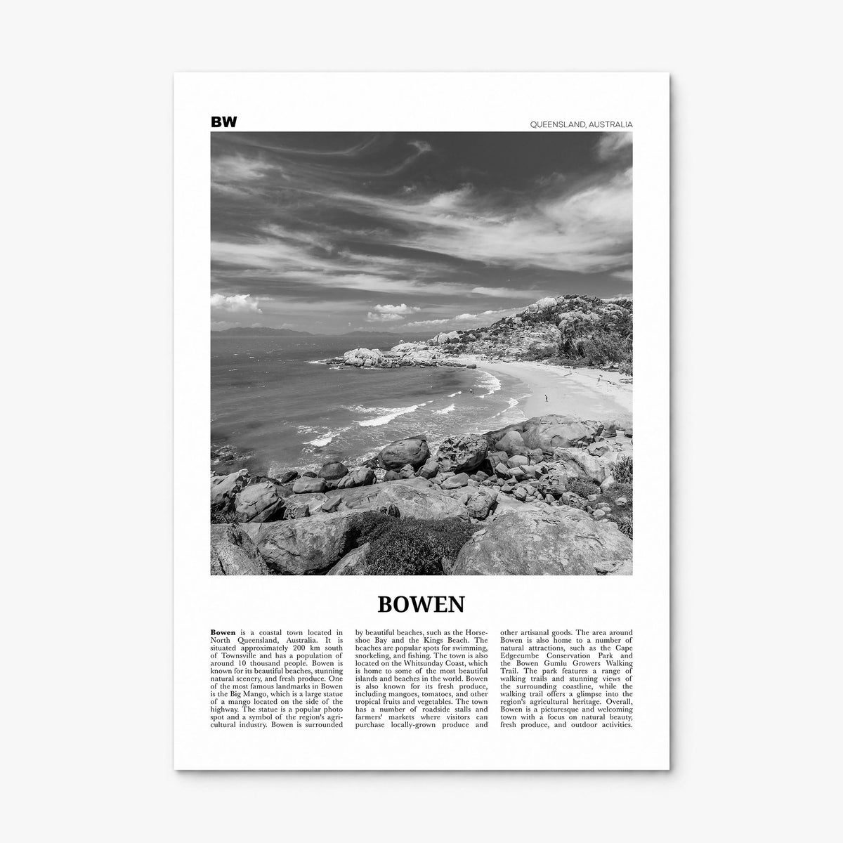 Bowen Newspaper Poster, print only (unframed)