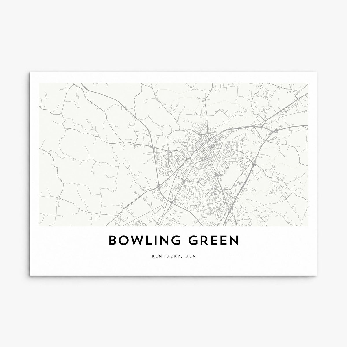 Bowling Green, Kentucky Map Poster, print only (unframed)