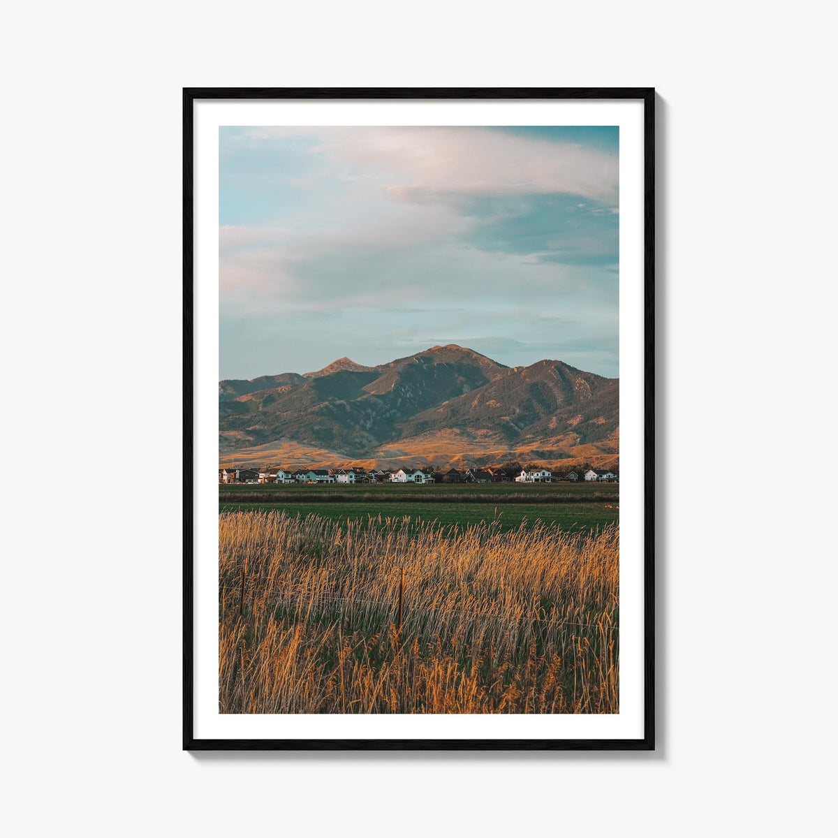 Bozeman colorful photo poster of Montana, USA – vertical wall art, unframed print shown in interior mockup
