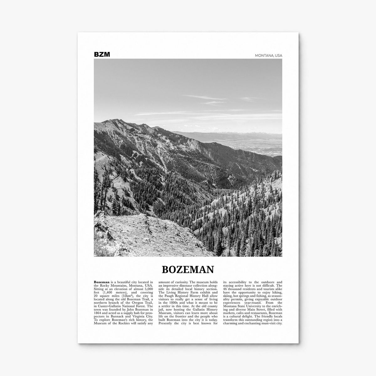 Bozeman Newspaper Poster, print only (unframed)