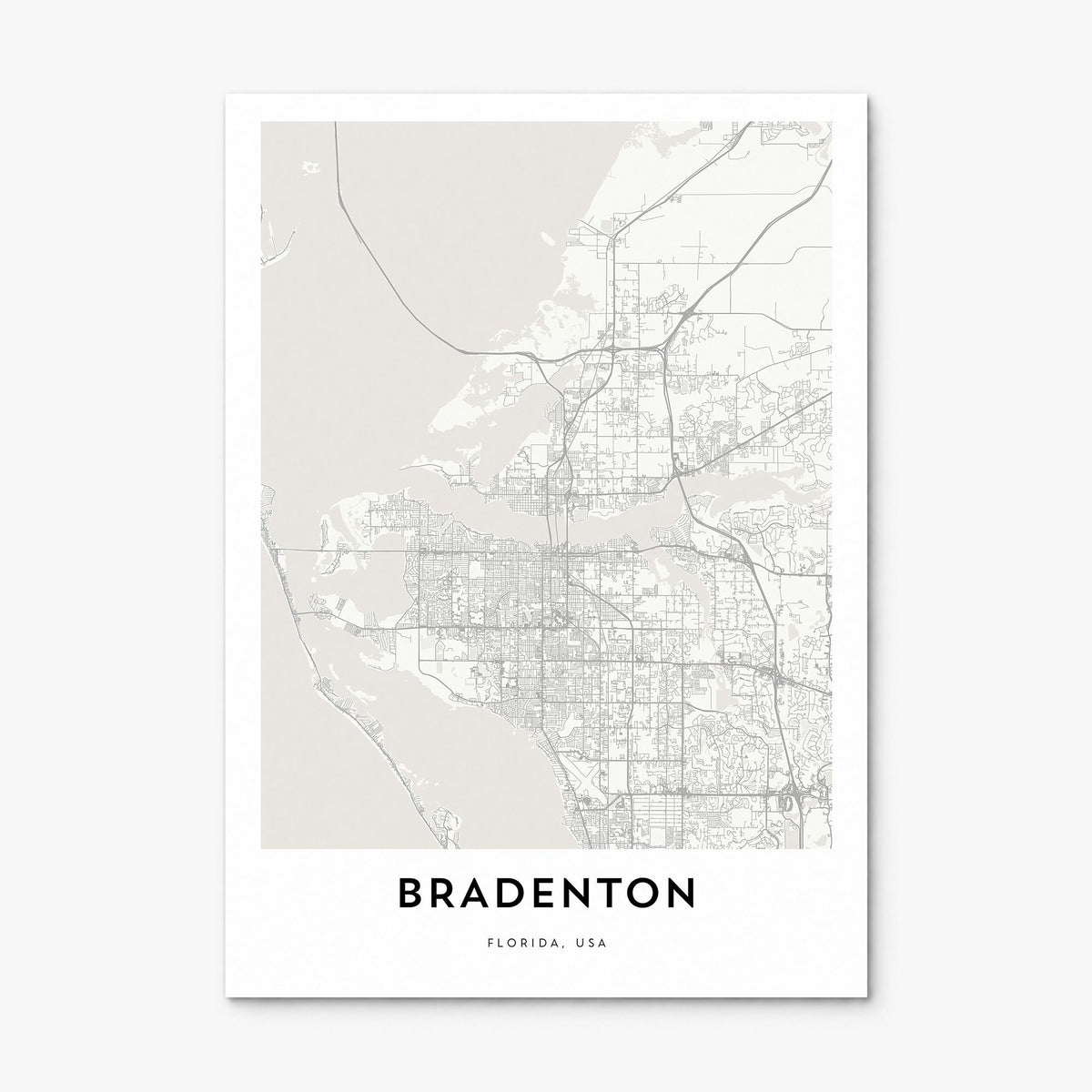 Bradenton Map Poster, print only (unframed)