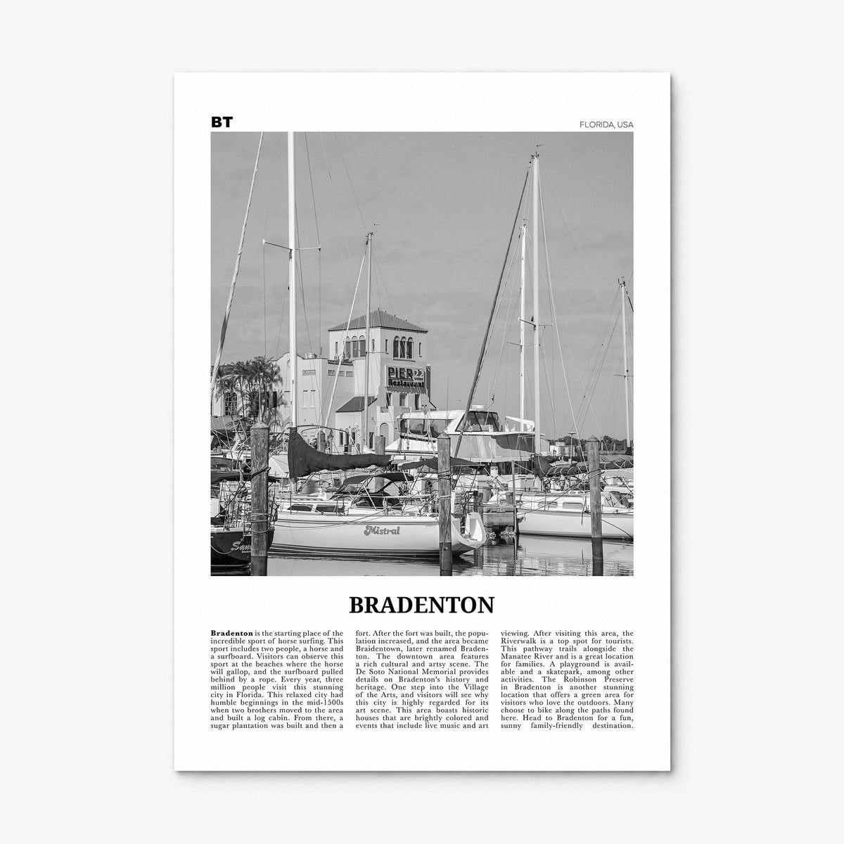 Bradenton Newspaper Poster, print only (unframed)