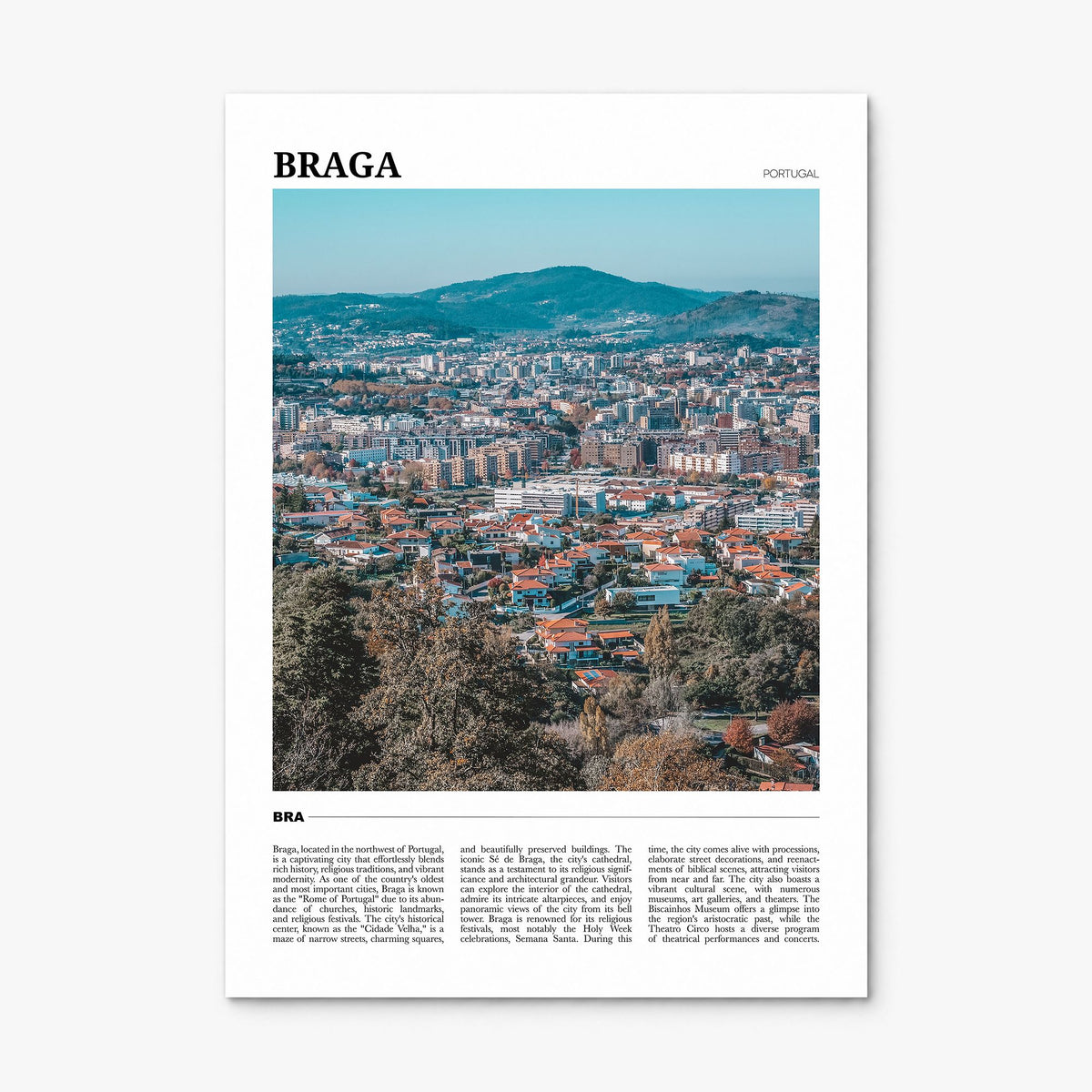 Braga Travel Poster, print only (unframed)