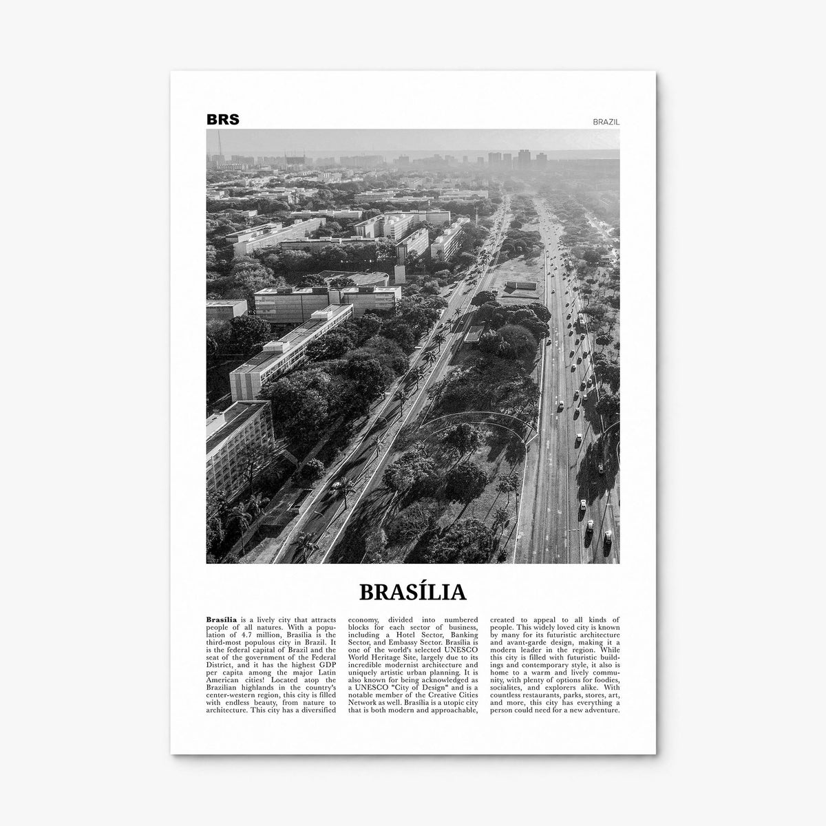 Brasília Newspaper No 1 Poster, print only (unframed)