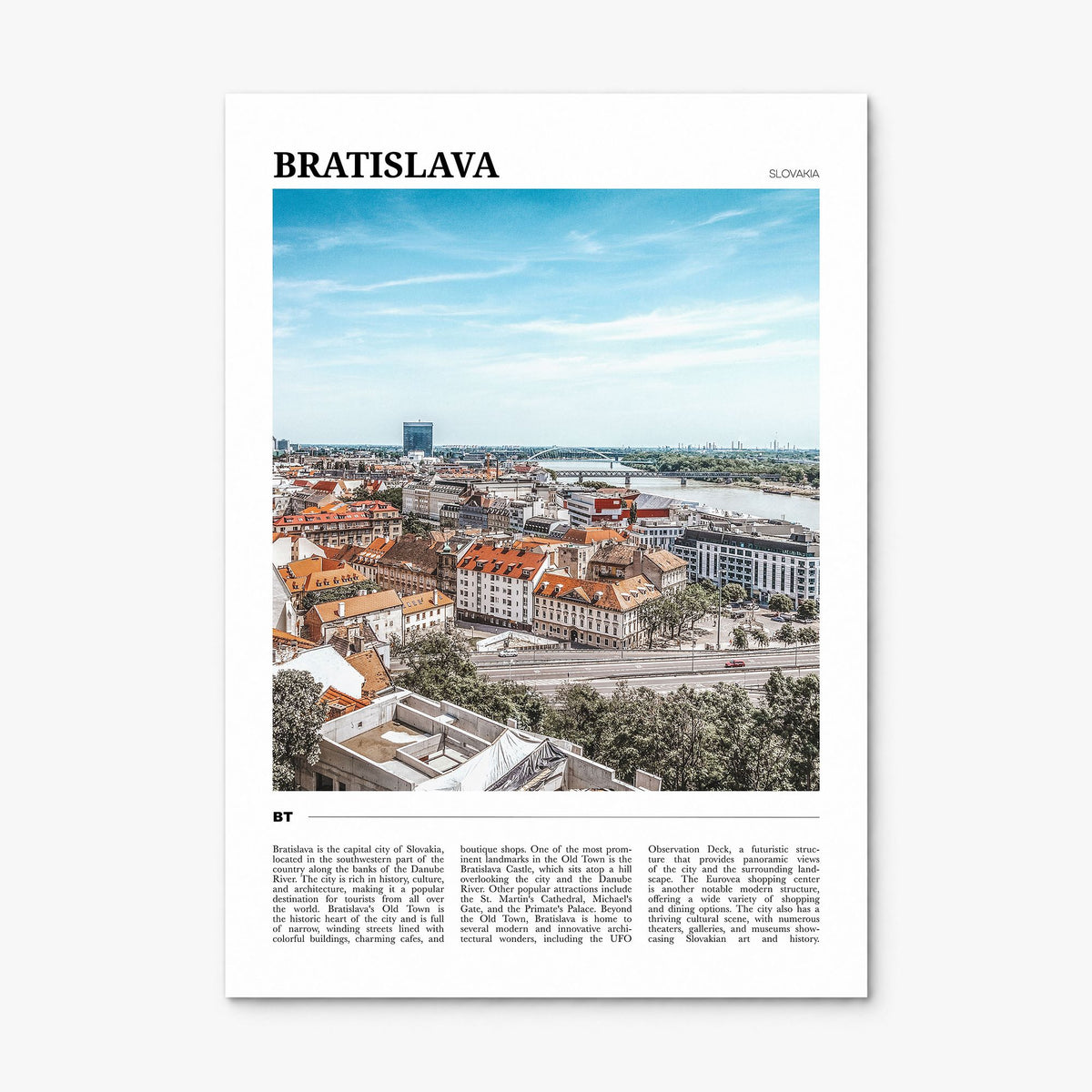 Bratislava Travel Poster, print only (unframed)
