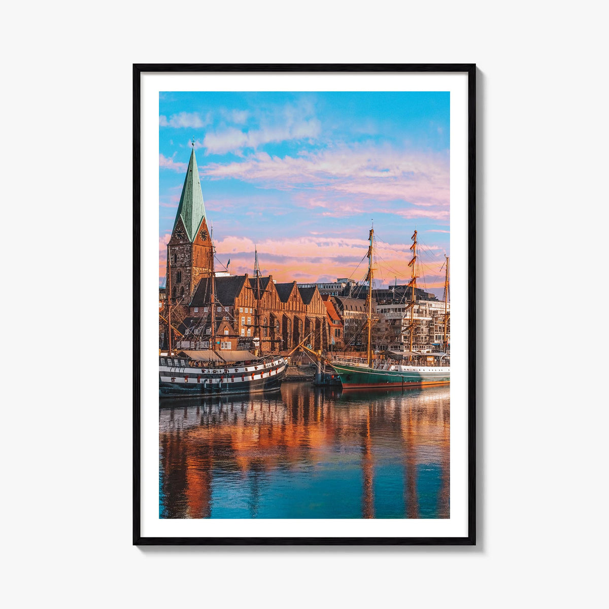 Bremen colorful photo poster of Germany – vertical wall art, unframed print shown in interior mockup