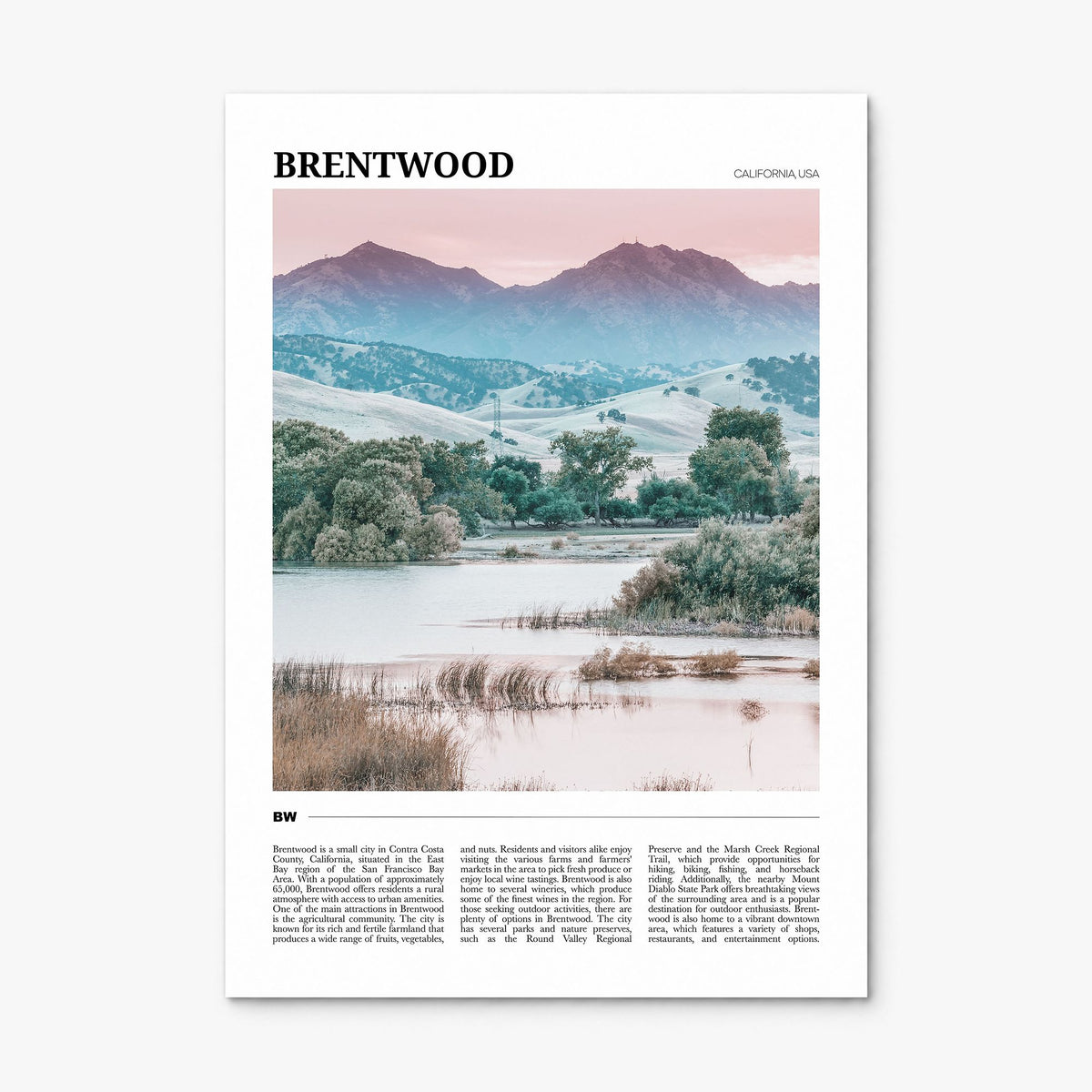 Brentwood Travel Poster, print only (unframed)