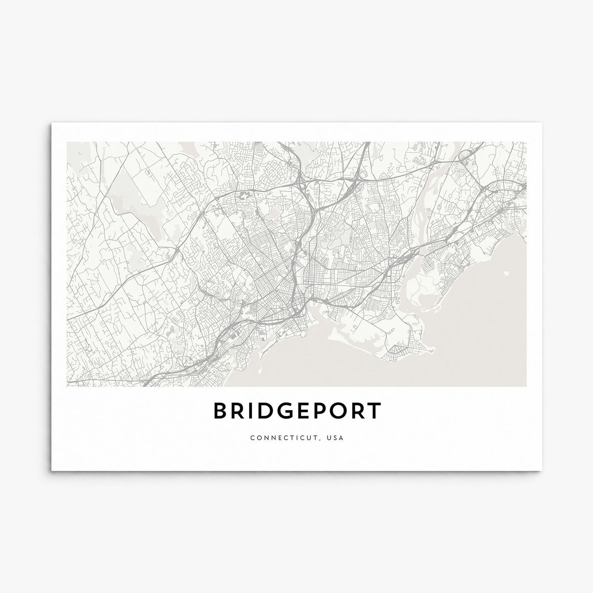 Bridgeport Map Poster, print only (unframed)