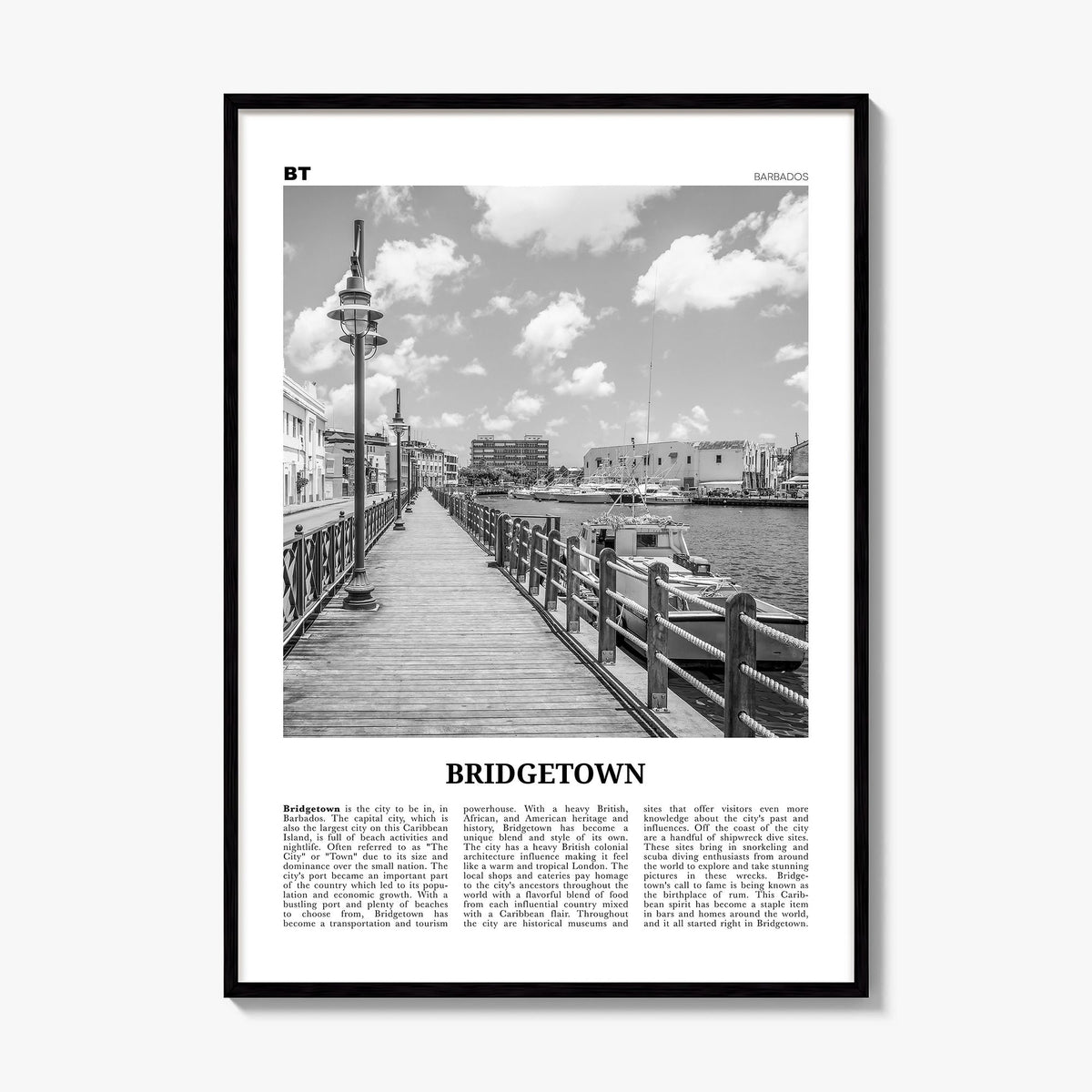 Bridgetown Newspaper Poster, framed poster mockup