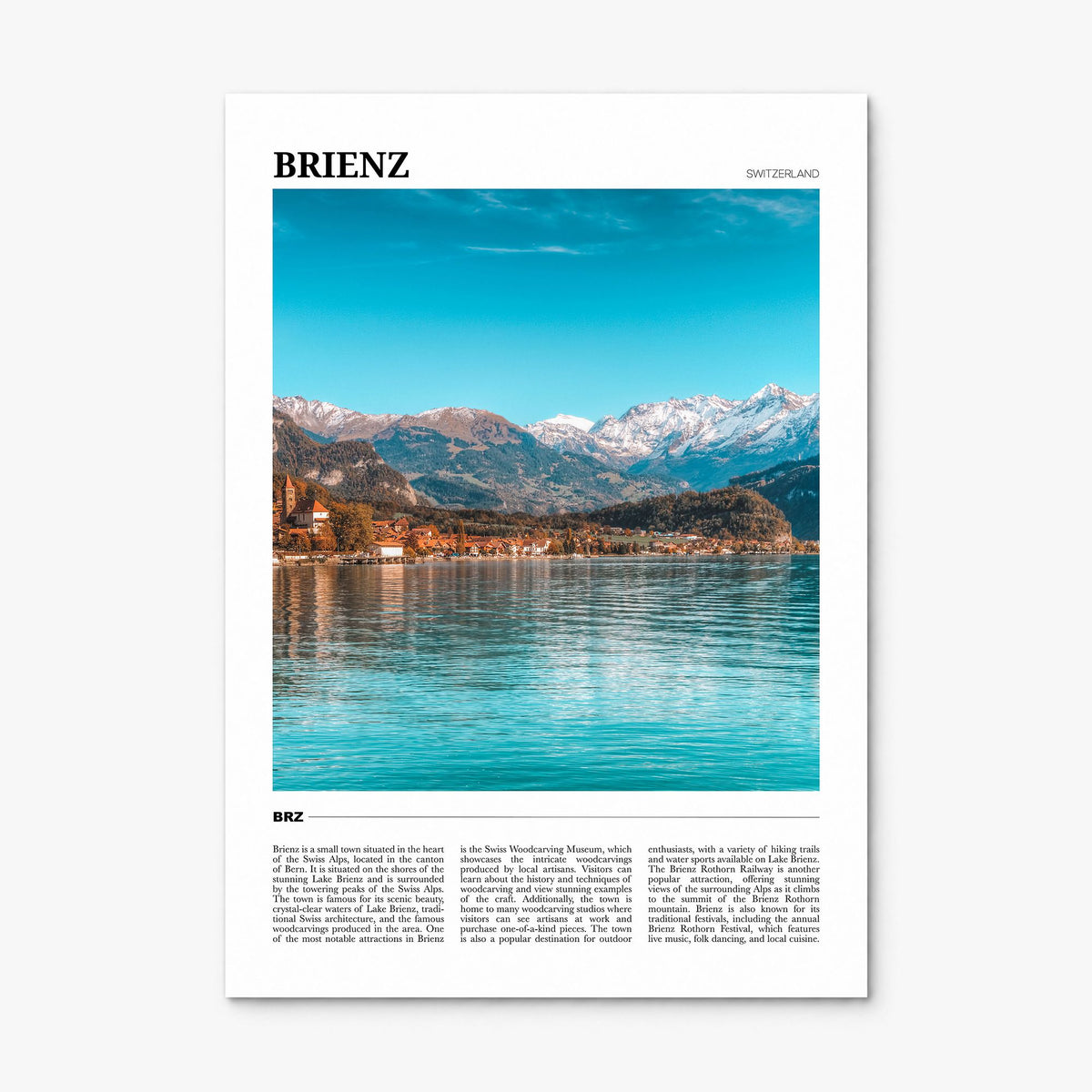 Brienz Travel Poster, print only (unframed)