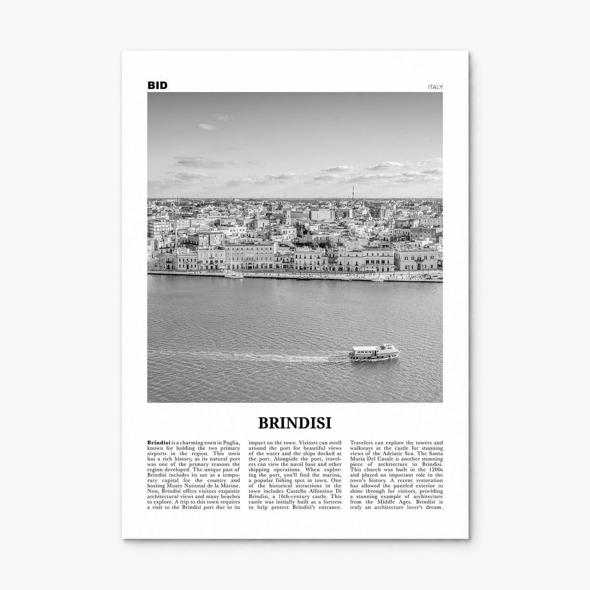 Brindisi Newspaper Poster, print only (unframed)