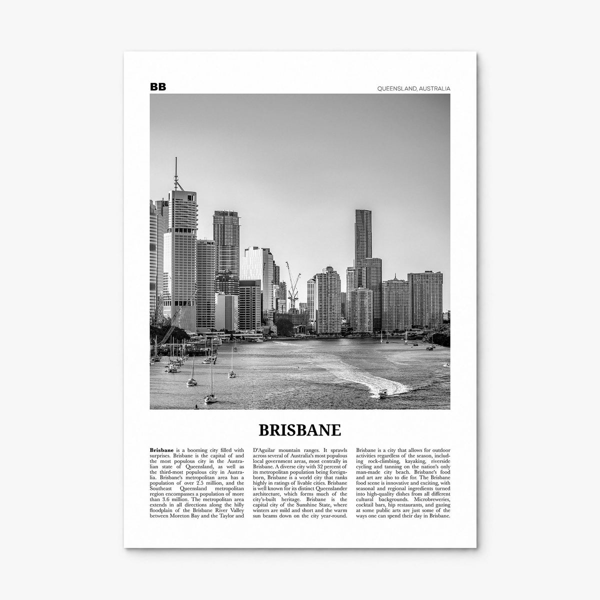 Brisbane Newspaper No 1 Poster, print only (unframed)