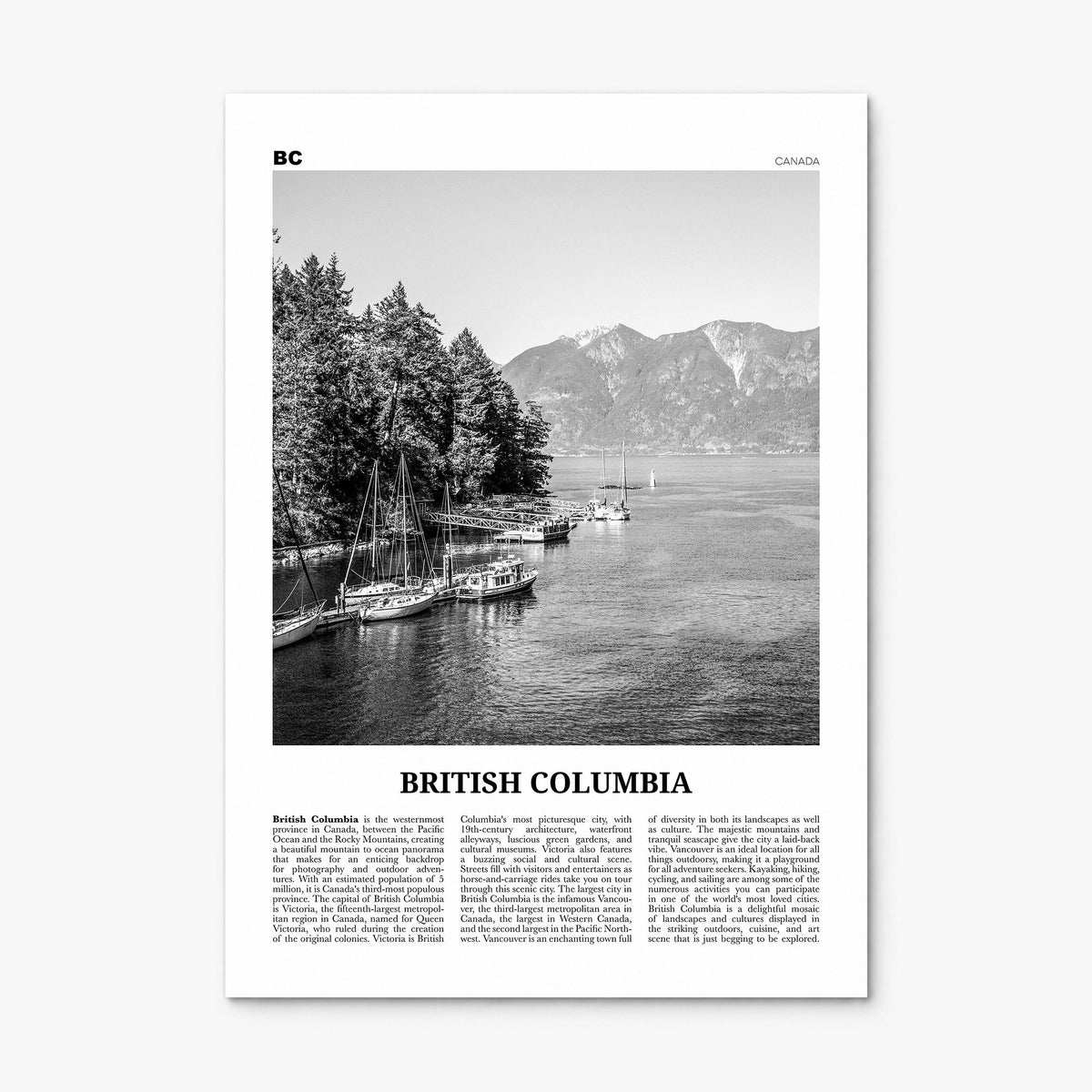 British Columbia Newspaper Poster, print only (unframed)