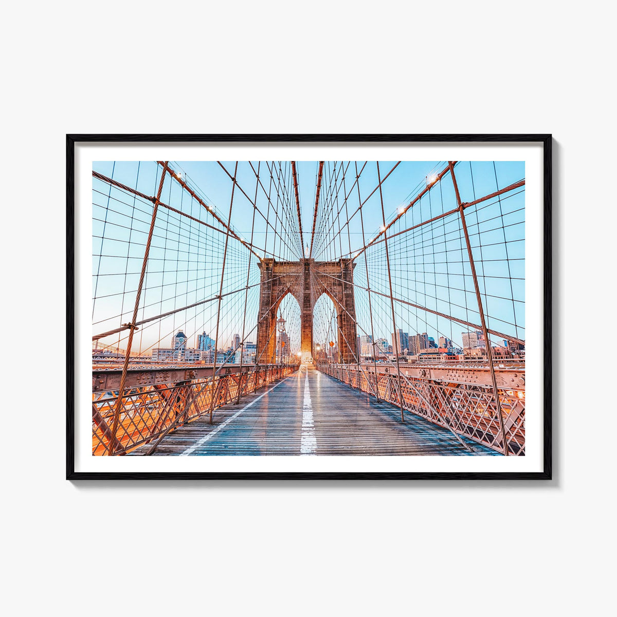 Brooklyn colorful photo poster of New York City, New York – horizontal wall art, unframed print shown in interior mockup
