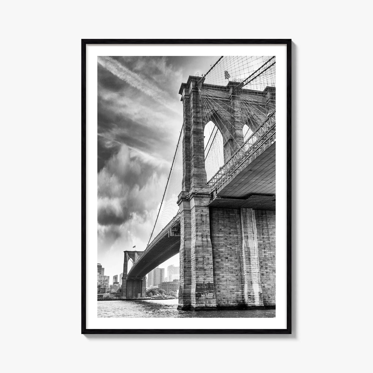 Brooklyn no. 3 black & white photo poster of New York City, New York – vertical wall art, unframed print shown in interior mo